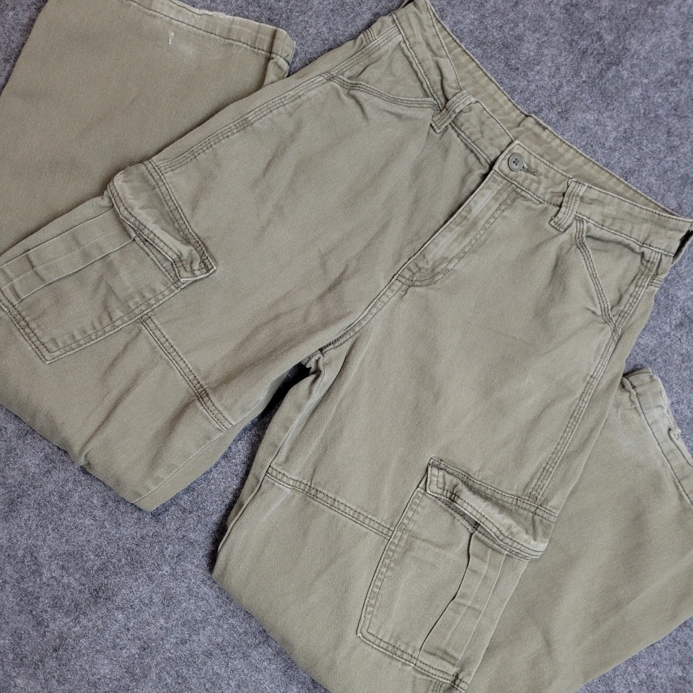 Divided Cargo Pants Womens 4 Olive Green Y2K Streetwear Utility Military Grunge